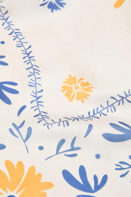 Blossom Blue Floral Satin Scarf Scarf sold by Lulus product image thumbnail 4