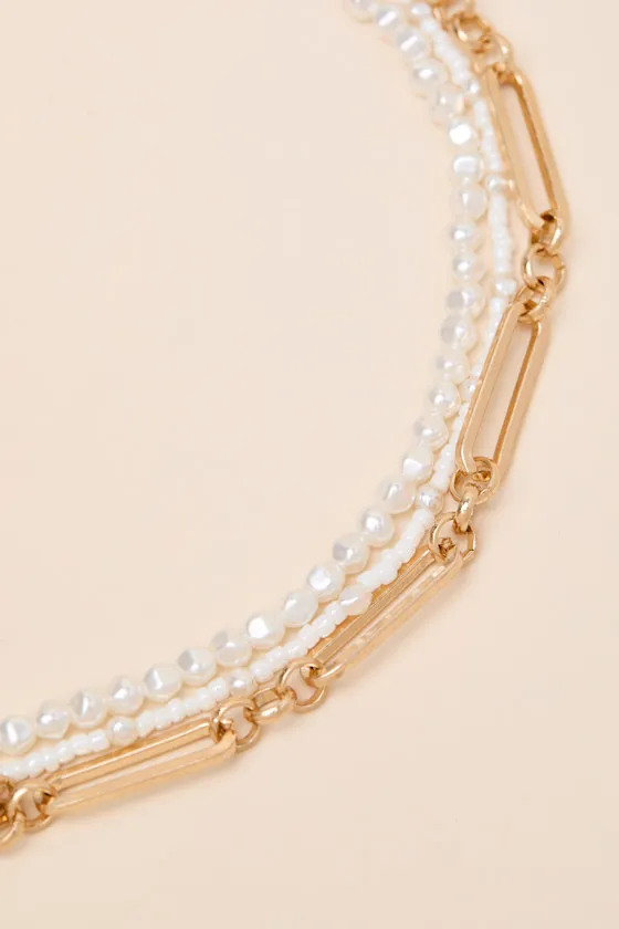 Taye Gold Layered Choker Necklace sold by Lulus product image thumbnail 4