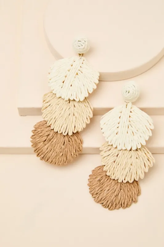 Brilliana Ivory Multi Raffia Statement Earrings made by Lulus
