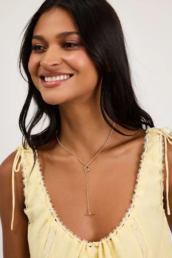 Jessalyn Gold Toggle Lariat Necklace sold by Lulus product image thumbnail 3