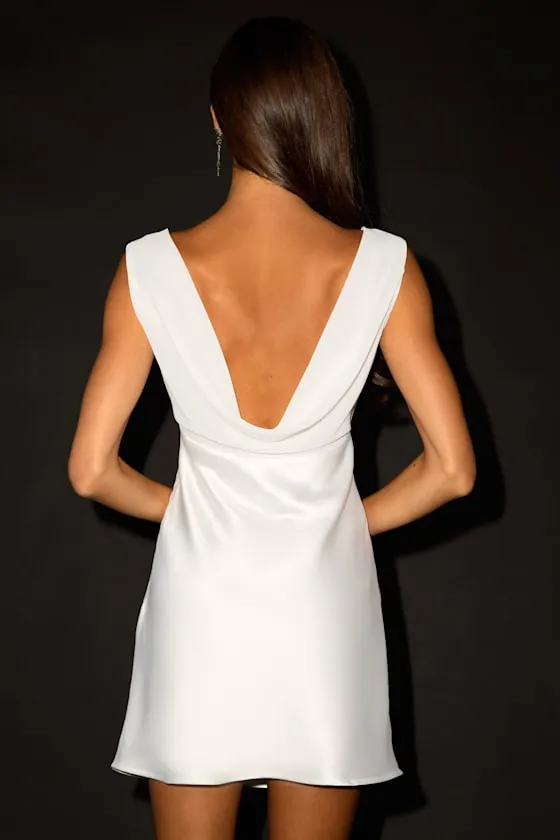Hanley White Satin Slip Mini Dress sold by Lulus product image thumbnail 2