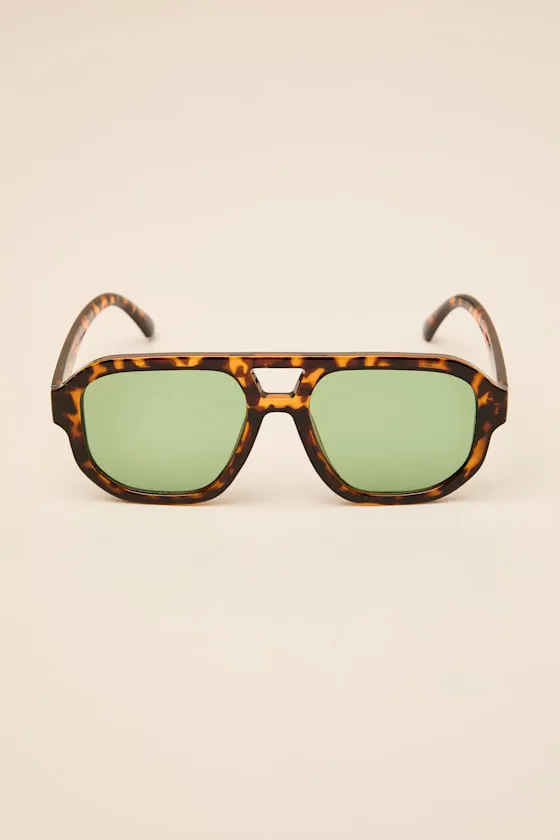 Torrey Brown Tortoiseshell Aviator Sunglasses sold by Lulus product image thumbnail 2