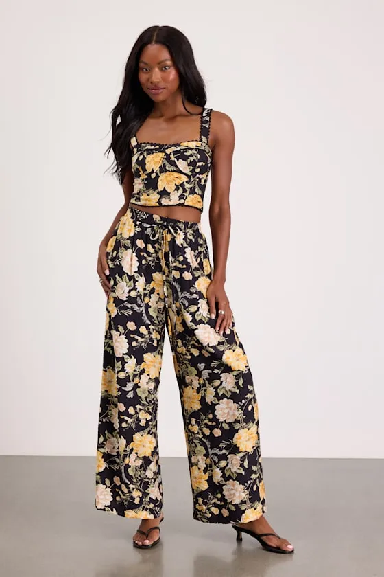 Taelyn Black Multi Floral Bustier Tank Top sold by Lulus product image thumbnail 4