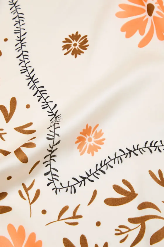 Blossom Yellow Floral Satin Scarf Scarf sold by Lulus product image thumbnail 4
