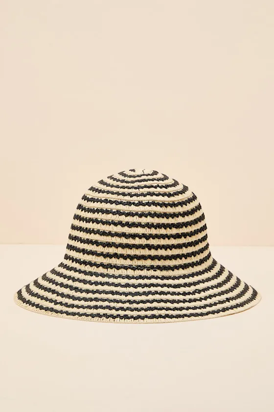 San Clemente Beige Striped Raffia Bucket Hat sold by Lulus product image thumbnail 2