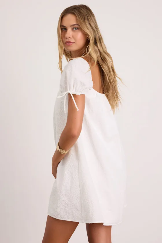 Mirela White Textured Shift Mini Dress sold by Lulus product image thumbnail 2