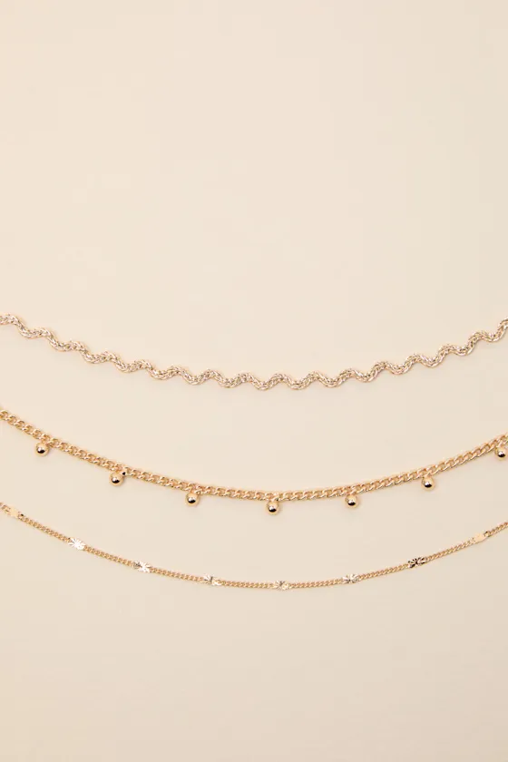 Unica Gold Layered Necklace sold by Lulus product image thumbnail 4
