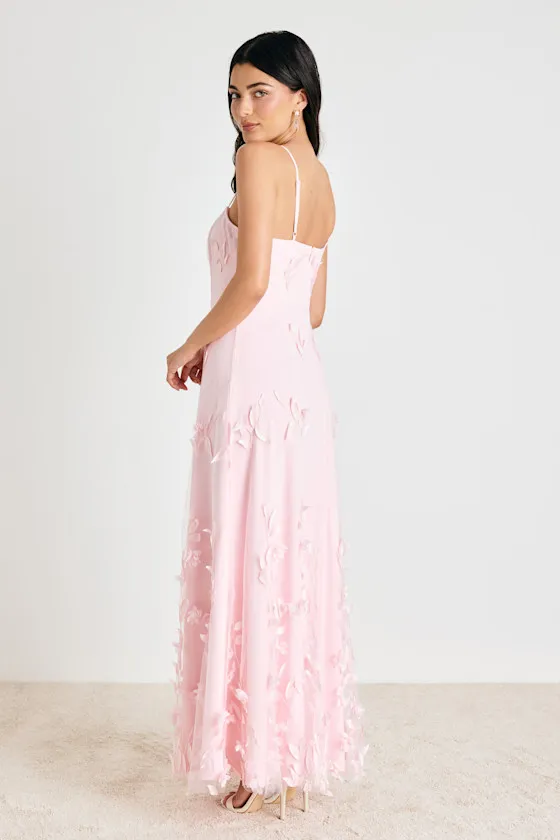 Abundant Charm Blush Pink 3D Floral Applique Maxi Dress sold by Lulus product image thumbnail 3