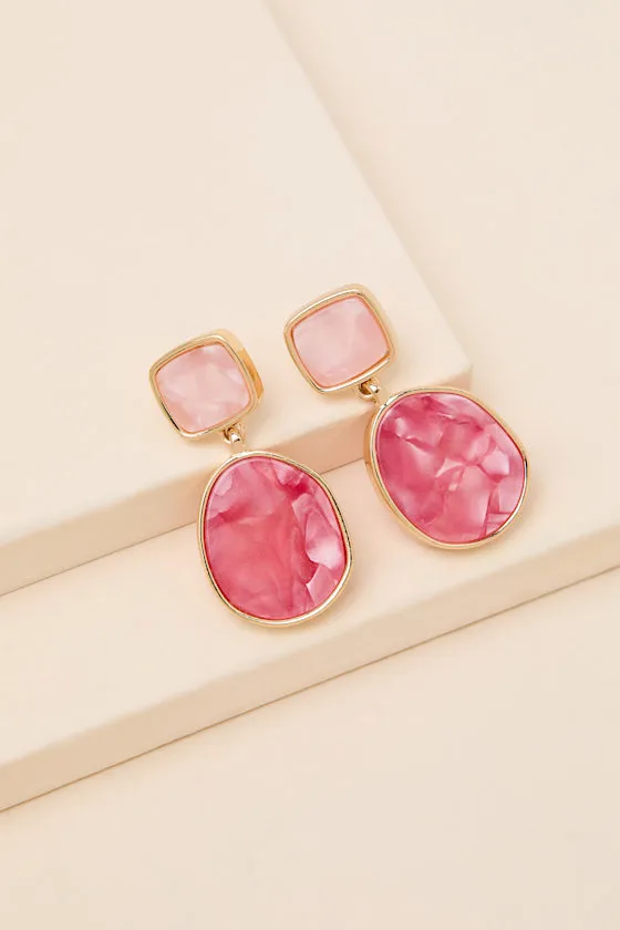Lovan Pink Stone Drop Earrings sold by Lulus product image thumbnail 2