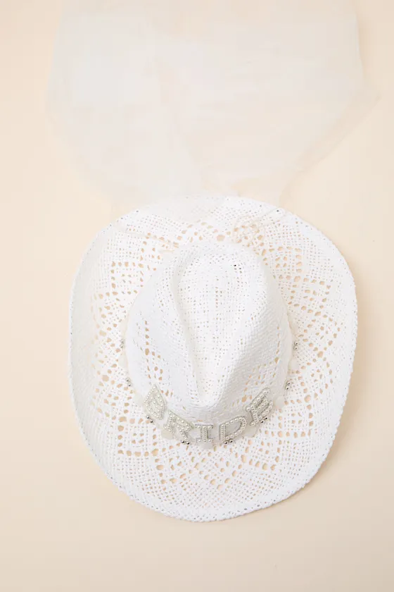 Tying the Knot White Patch Veil Western Hat sold by Lulus product image thumbnail 4