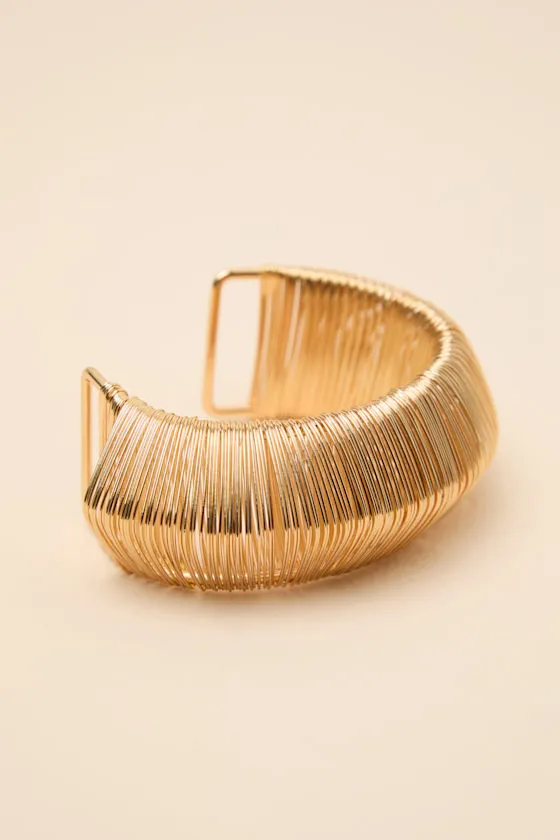 Blanche Gold Chunky Cuff Bracelet sold by Lulus