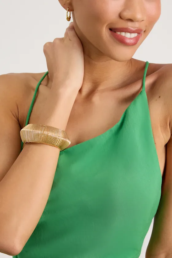 Blanche Gold Chunky Cuff Bracelet sold by Lulus product image thumbnail 4