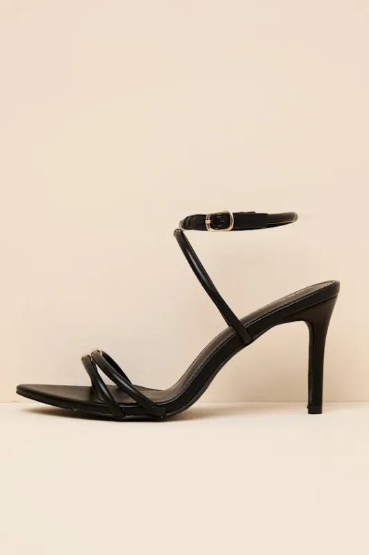 Baila Black Ankle Strap High Heel Sandals made by Lulus