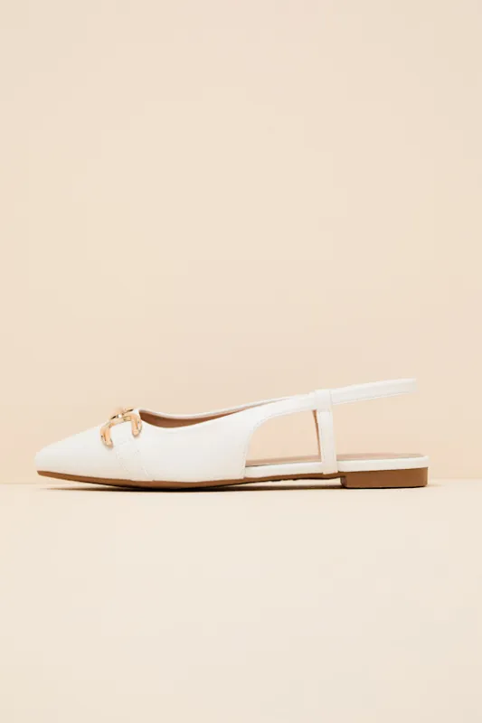 Lillian White Pointed-Toe Slingback Flats made by Lulus