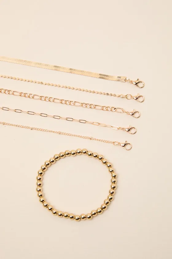 Leland Gold Six-Piece Bracelet Set sold by Lulus product image thumbnail 4