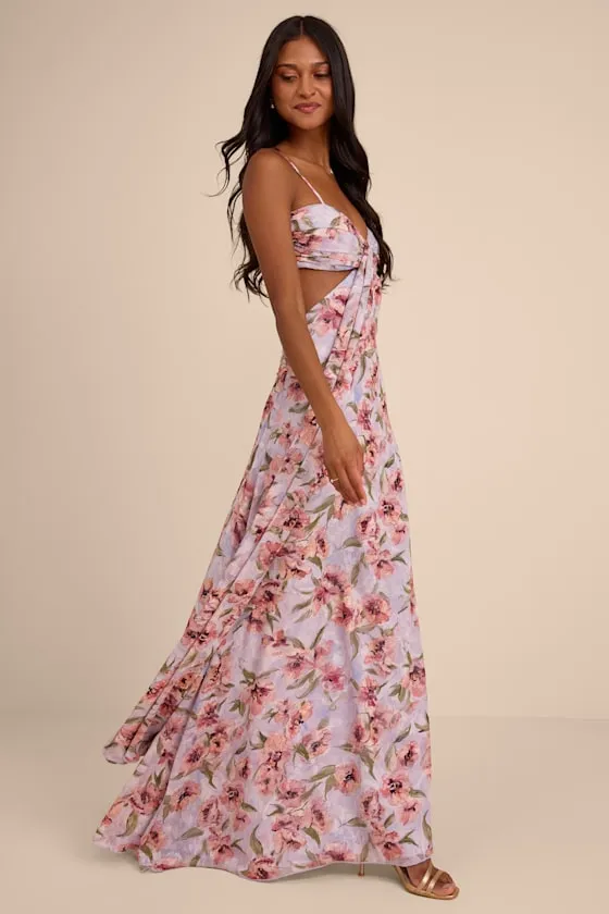 Heidi Lavender Floral Cutout Maxi Dress sold by Lulus product image thumbnail 4