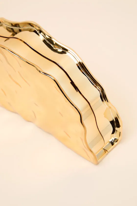 Stena Gold Textured Hard Case Clutch sold by Lulus product image thumbnail 4
