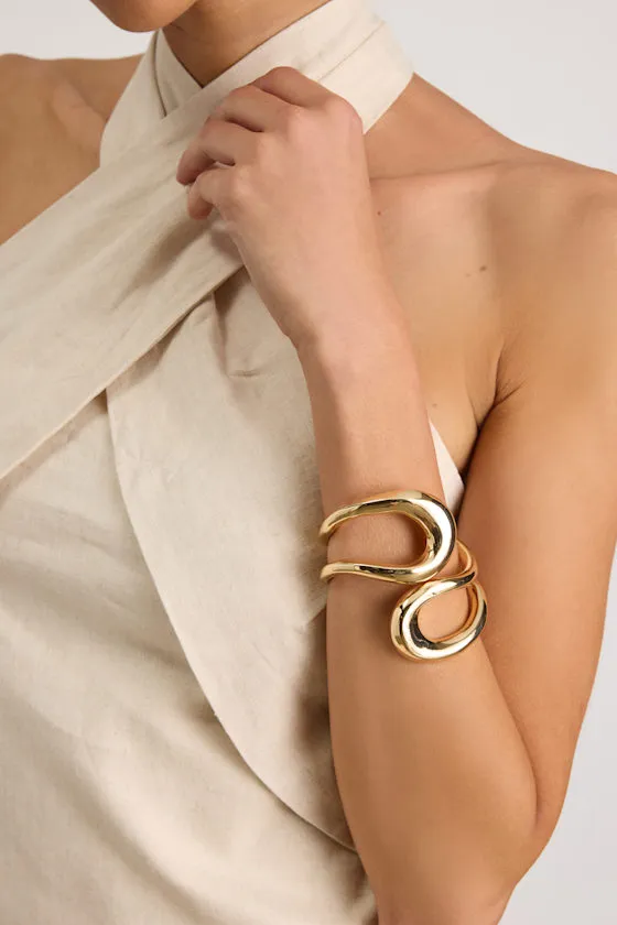 Cade Gold Wrap Cuff Bracelet sold by Lulus product image thumbnail 3
