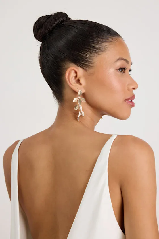 Pada Gold Leaf Drop Earrings sold by Lulus product image thumbnail 3