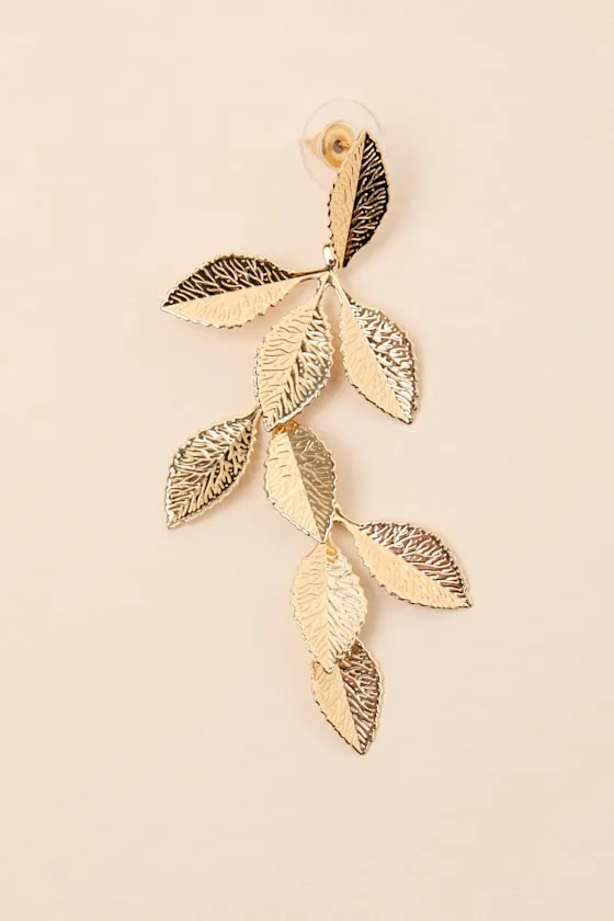 Pada Gold Leaf Drop Earrings sold by Lulus product image thumbnail 4