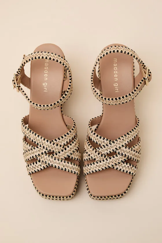 St. Barts Natural and Black Raffia Platform Sandals sold by Lulus product image thumbnail 2