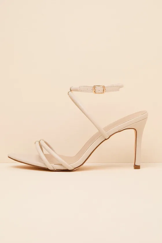 Baila Beige Ankle Strap High Heel Sandals sold by Lulus