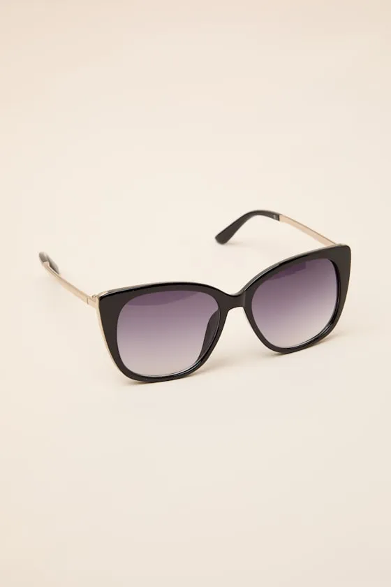 Traya Black Oversized Square Sunglasses sold by Lulus product image thumbnail 4
