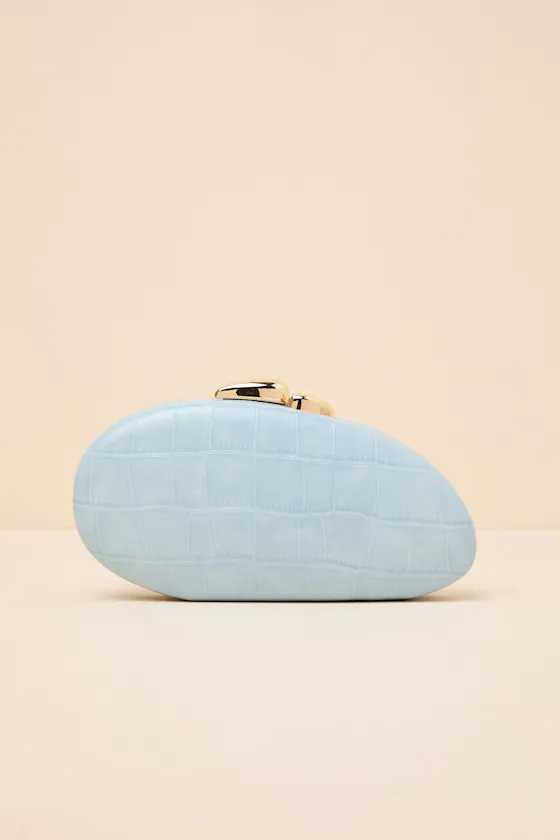 Dario Light Blue Asymmetrical Crossbody Clutch sold by Lulus product image thumbnail 2