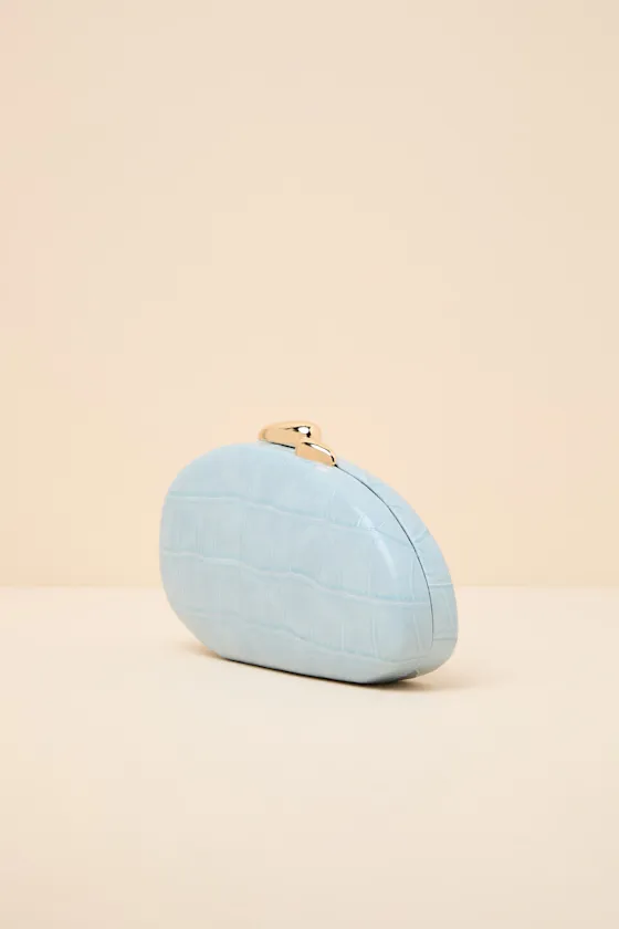 Dario Light Blue Asymmetrical Crossbody Clutch sold by Lulus product image thumbnail 4