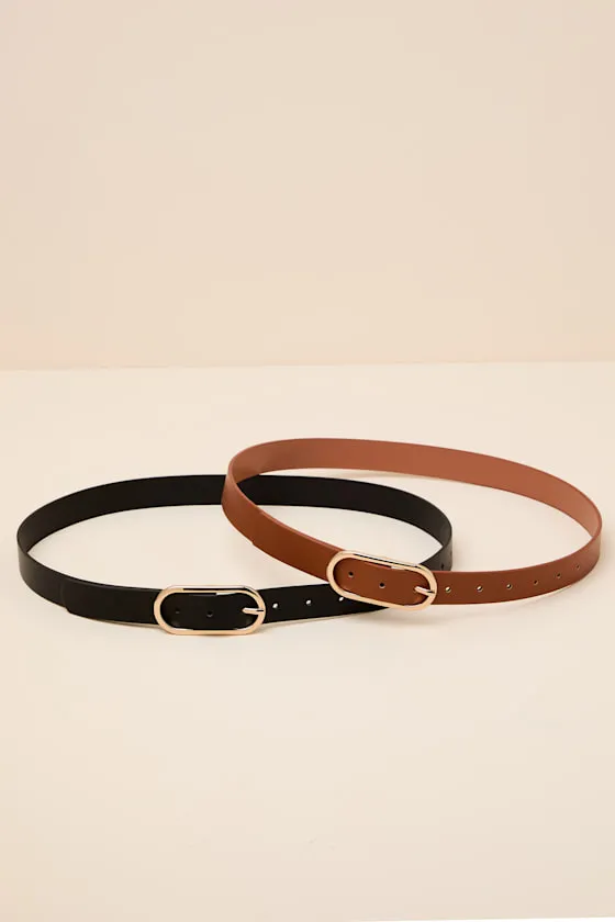 Buena Vista Black and Brown Two-Piece Belt Set sold by Lulus product image thumbnail 3