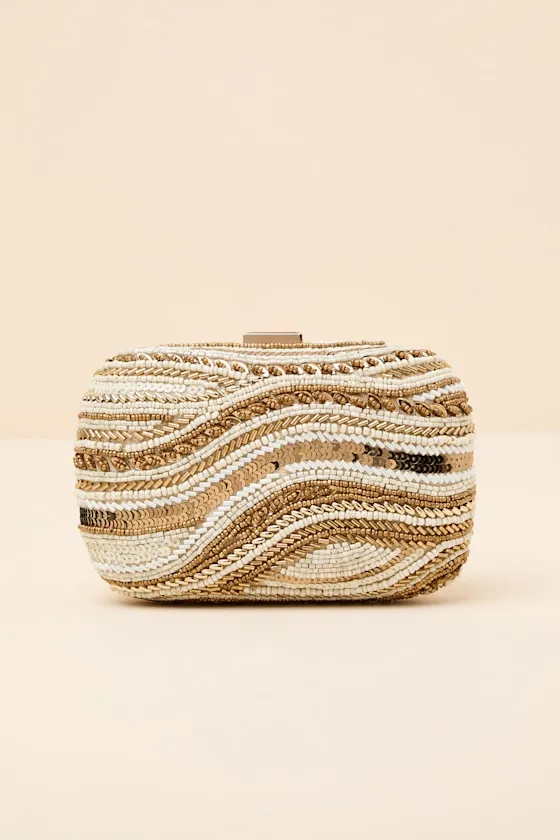 Daffi Gold and Ivory Beaded Clutch sold by Lulus product image thumbnail 2