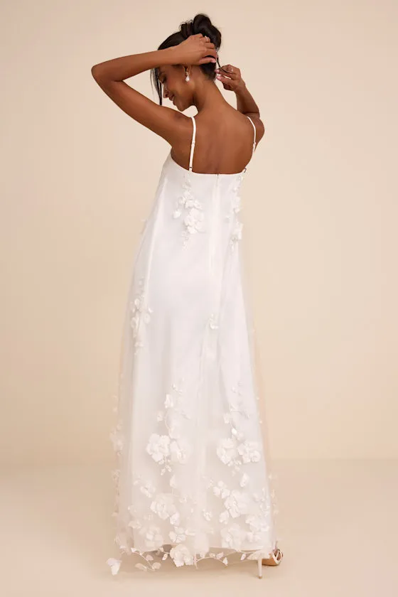 Allie White Floral Applique Shift Maxi Dress sold by Lulus product image thumbnail 3