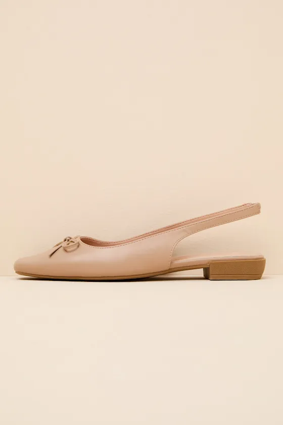 Camisa Beige Slingback Low Heel Pumps sold by Lulus