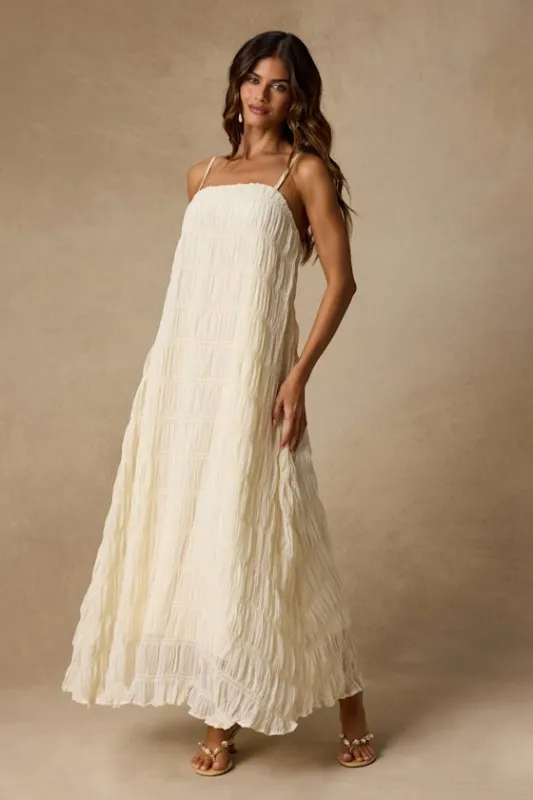 Louisiana Ivory Smocked Shift Maxi Dress made by Sndys