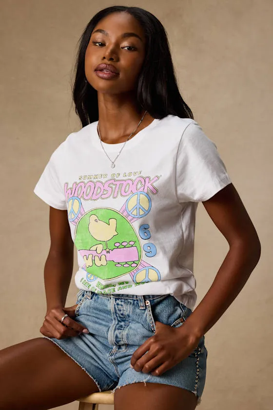 Woodstock White Short Sleeve Graphic Tee sold by Lulus