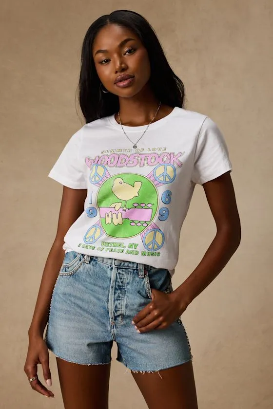Woodstock White Short Sleeve Graphic Tee sold by Lulus product image thumbnail 2