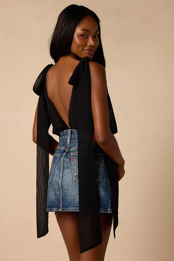 Leonie Black Tie-Strap Bodysuit sold by Lulus product image thumbnail 2
