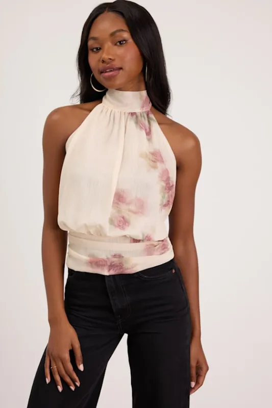 Mariana Ivory Floral Tie-Back Top made by Lulus
