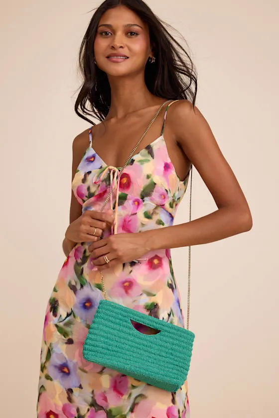 Silfra Teal Green Beaded Crossbody Clutch sold by Lulus product image thumbnail 3