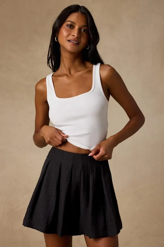 Madalina Black Pleated High-Rise Mini Skirt sold by Lulus