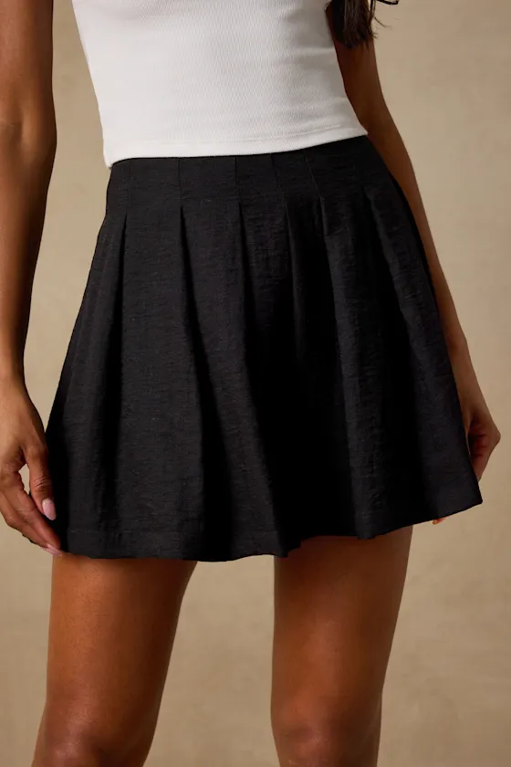Madalina Black Pleated High-Rise Mini Skirt sold by Lulus product image thumbnail 3