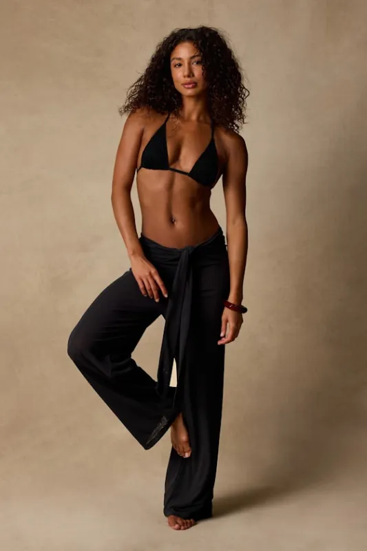 Chantelle Black Mesh Swim Cover-Up Pants made by Lulus