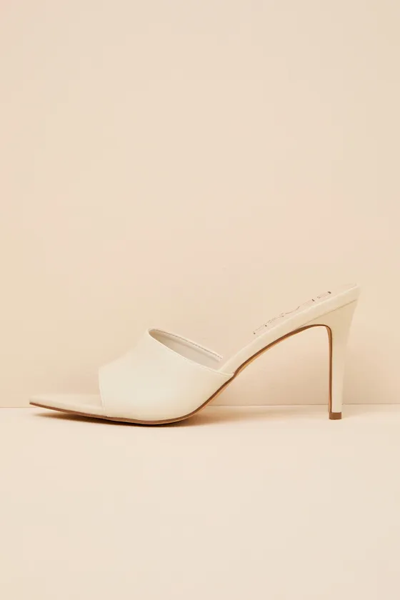 Jupiter Ivory Pointed-Toe High Heel Slide Sandals sold by Lulus product image thumbnail 2