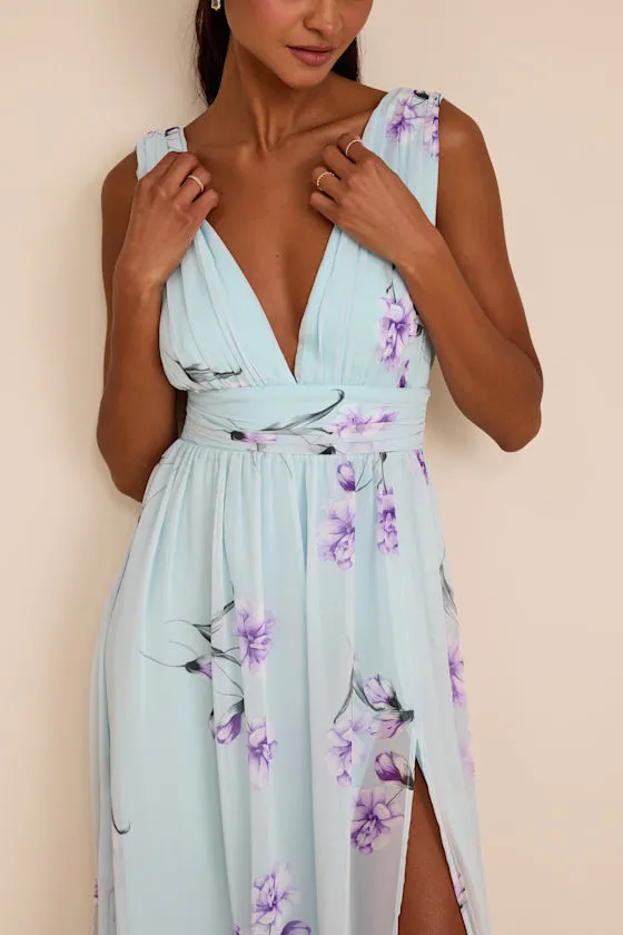 Garden Meandering Mint Blue Floral Print Maxi Dress sold by Lulus product image thumbnail 2