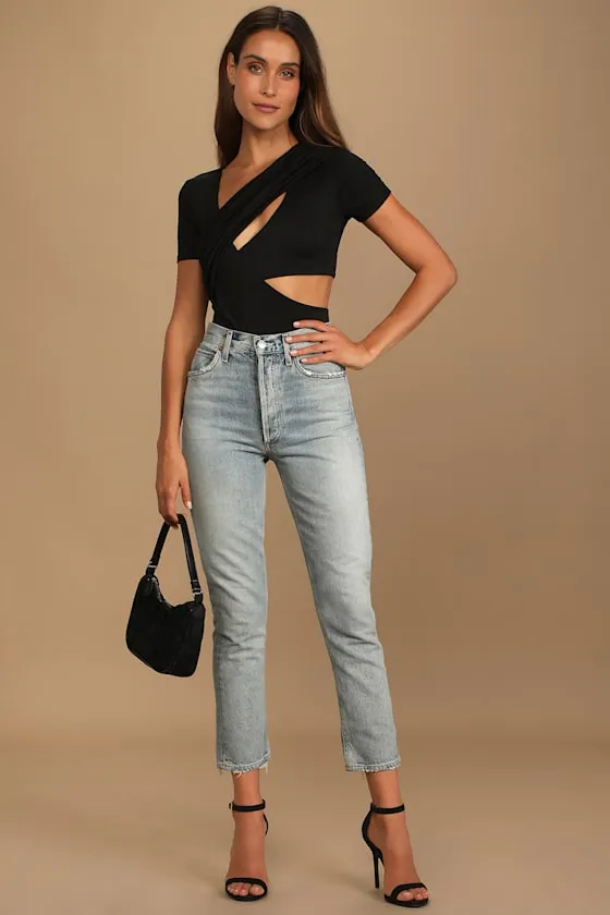 Making the Cut Black Short Sleeve Cutout Bodysuit sold by Lulus product image thumbnail 2