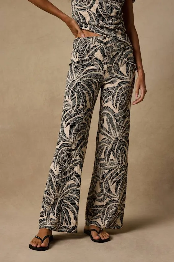Maya Cream and Black Leaf Print Two-Piece Jumpsuit sold by Lulus product image thumbnail 3
