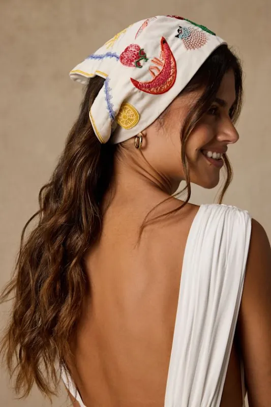 Hampton Drive White Multi Beaded Head Scarf made by Lulus
