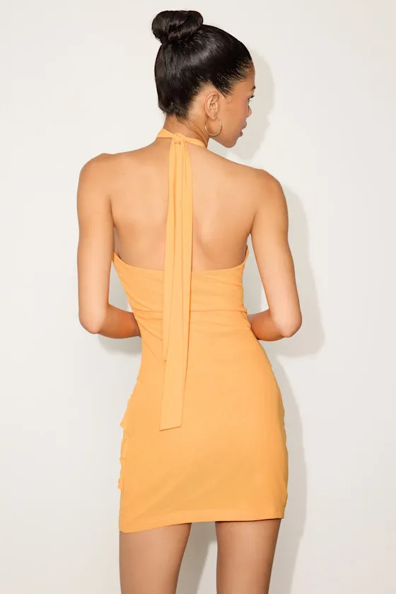 Luisa Light Orange Mesh Bodycon Mini Dress sold by Lulus product image thumbnail 2