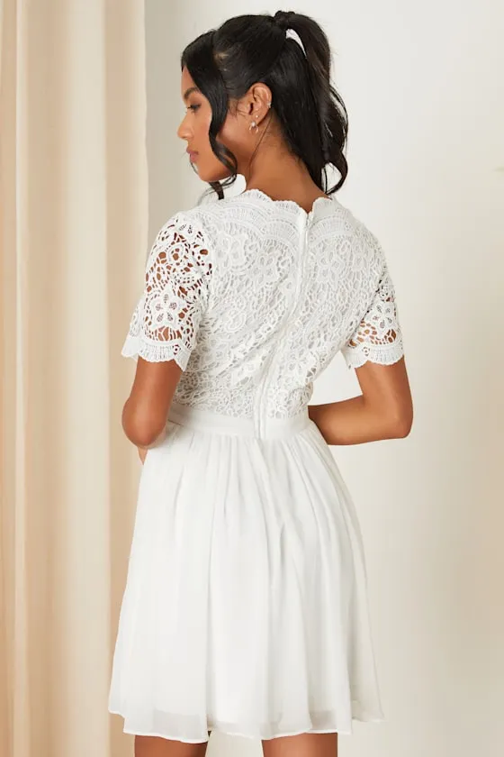 Angel in Disguise White Lace Skater Dress sold by Lulus product image thumbnail 2