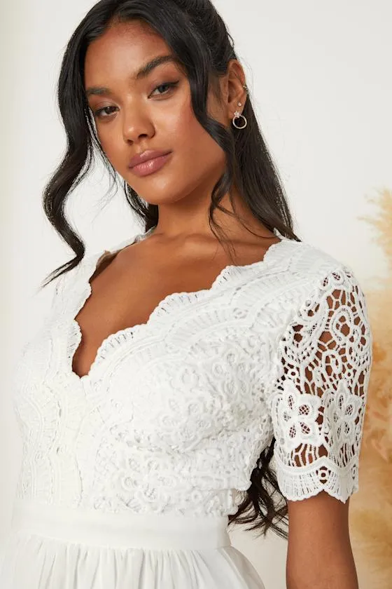 Angel in Disguise White Lace Skater Dress sold by Lulus product image thumbnail 3